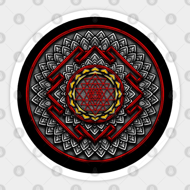 Mandala Sri Yantra Sticker by Awank.13